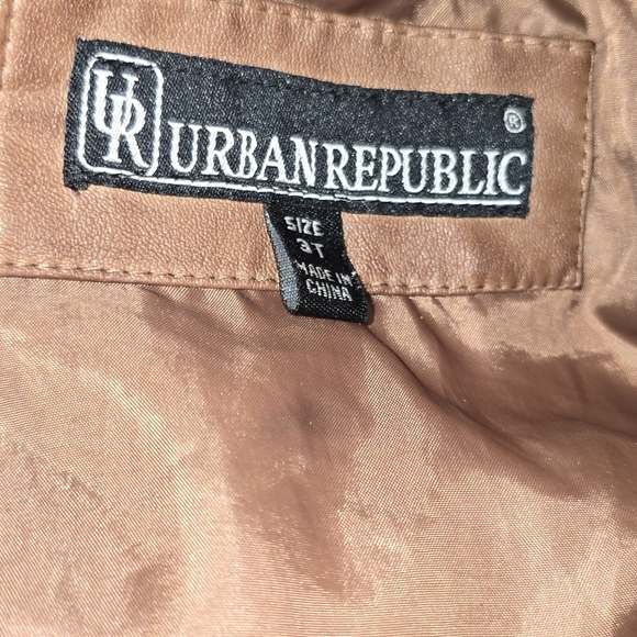 Brown Faux Leather Kids Jacket Size:3T - Picture 9 of 12